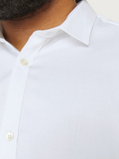 Jack & Jones ARMA LS Shirt White - Overhemden - Overhemden Grote Maten Heren