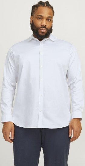 Jack & Jones ARMA LS Shirt White - Overhemden - Overhemden Grote Maten Heren