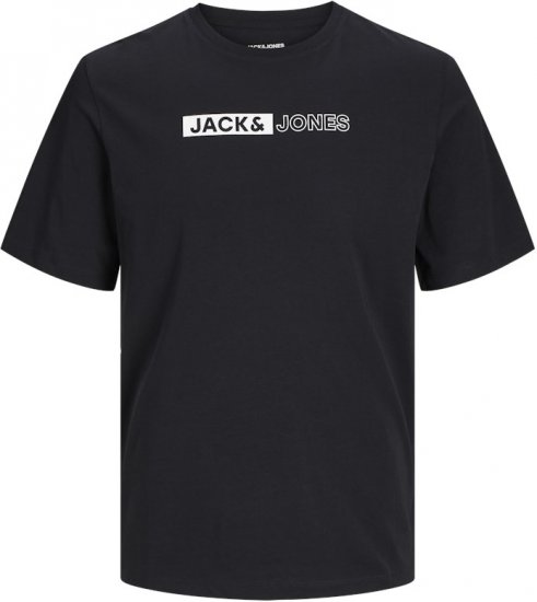 Jack & Jones CORP Logo Play 5 T-Shirt Black - T-shirts - Grote Maten T-shirts Heren
