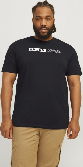 Jack & Jones CORP Logo Play 5 T-Shirt Black - T-shirts - Grote Maten T-shirts Heren