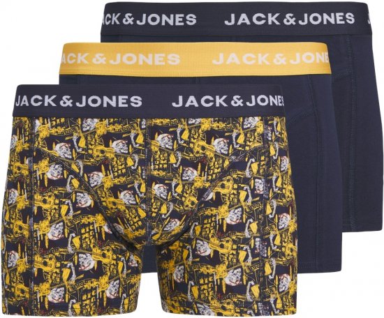 Jack & Jones SKULLROCK Trunks 3-Pack Navy Blazer - Ondergoed & zwem - Grote Maten Ondergoed Heren