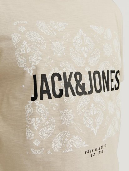 Jack & Jones JJPAISLEY T-Shirt Moonbeam - T-shirts - Grote Maten T-shirts Heren