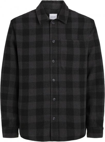 Jack & Jones ZAC BRUSHED Long Sleeve OVERSHIRT Grey - Overhemden - Overhemden Grote Maten Heren