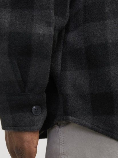 Jack & Jones ZAC BRUSHED Long Sleeve OVERSHIRT Grey - Overhemden - Overhemden Grote Maten Heren