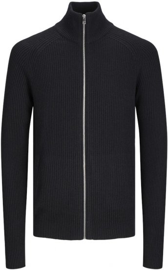 Jack & Jones PANNEL Turtleneck Knitted Sweater with Zipper Black - Sweaters & hoodies - Sweaters & Hoodies Grote Maten Heren