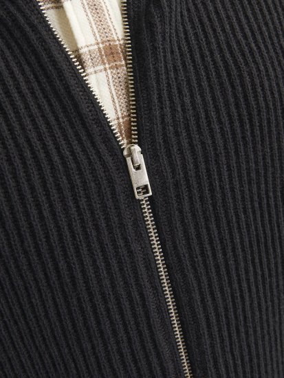 Jack & Jones PANNEL Turtleneck Knitted Sweater with Zipper Black - Sweaters & hoodies - Sweaters & Hoodies Grote Maten Heren