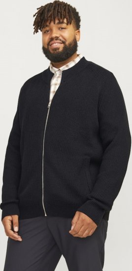 Jack & Jones PANNEL Turtleneck Knitted Sweater with Zipper Black - Sweaters & hoodies - Sweaters & Hoodies Grote Maten Heren