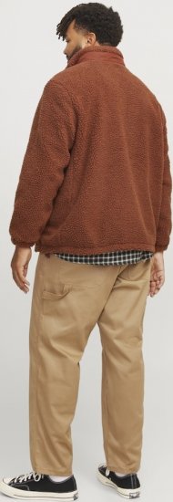 Jack & Jones ESTERBRO High Collar Teddy Jacket Brandy Brown - Jassen - Grote Maten Herenjassen