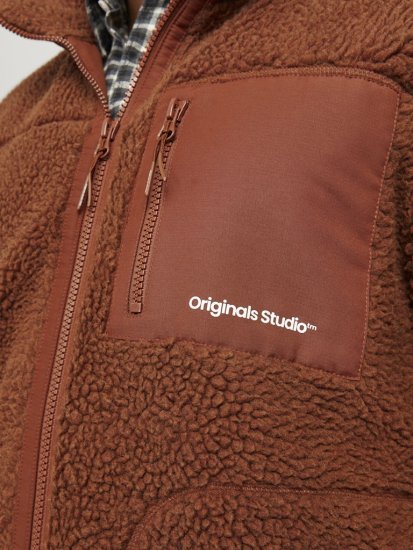 Jack & Jones ESTERBRO High Collar Teddy Jacket Brandy Brown - Jassen - Grote Maten Herenjassen
