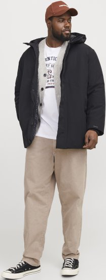 Jack & Jones KEEN Windproof Parka Black - Jassen - Grote Maten Herenjassen