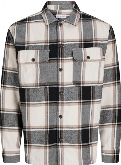 Jack & Jones Charge Overshirt Long Sleeve Crockery - Overhemden - Overhemden Grote Maten Heren
