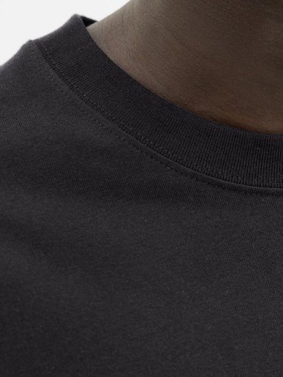 Jack & Jones Norrebro Crew Neck Long Sleeve T-Shirt Black - T-shirts - Grote Maten T-shirts Heren