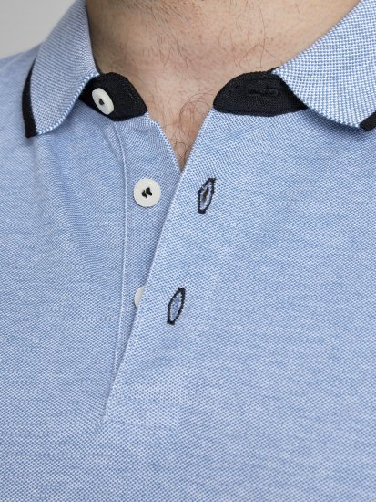 Jack & Jones PAULOS Short Sleeve Polo Light Blue/PS - Polo shirts - Grote Maten Poloshirts Heren