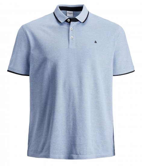 Jack & Jones PAULOS Short Sleeve Polo Light Blue/PS - Polo shirts - Grote Maten Poloshirts Heren
