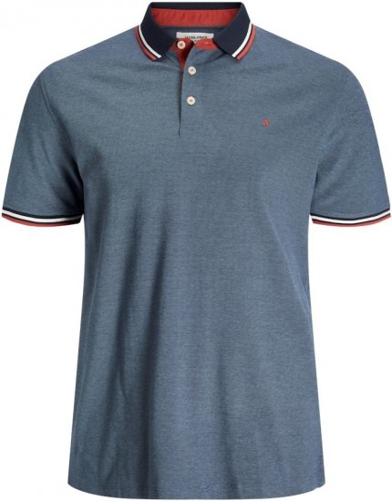 Jack & Jones PAULOS Short Sleeve Polo Denim Blue/PS - Polo shirts - Grote Maten Poloshirts Heren