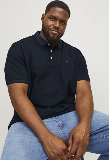 Jack & Jones PAULOS Short Sleeve Polo Dark Navy/PS - Polo shirts - Grote Maten Poloshirts Heren
