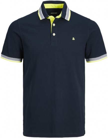 Jack & Jones PAULOS Short Sleeve Polo Dark Navy/NEON - Polo shirts - Grote Maten Poloshirts Heren
