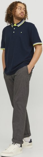 Jack & Jones PAULOS Short Sleeve Polo Dark Navy/NEON - Polo shirts - Grote Maten Poloshirts Heren
