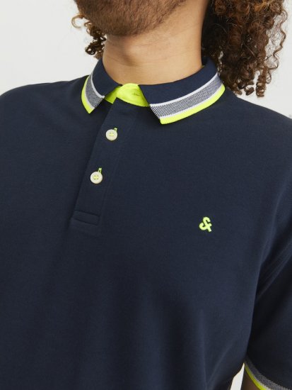 Jack & Jones PAULOS Short Sleeve Polo Dark Navy/NEON - Polo shirts - Grote Maten Poloshirts Heren