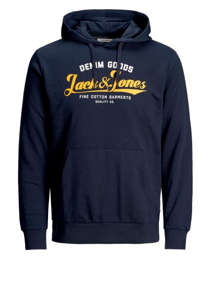 Jack & Jones Elogo Sweat Hood Navy Blazer - Sweaters & hoodies - Sweaters & Hoodies Grote Maten Heren
