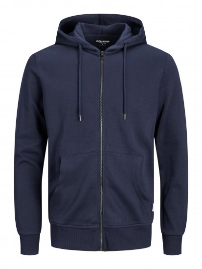 Jack & Jones Basic Sweat Zip Hood Navy Blazer - Sweaters & hoodies - Sweaters & Hoodies Grote Maten Heren