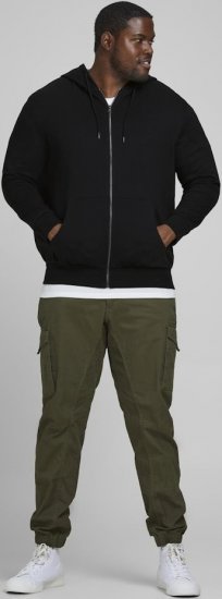 Jack & Jones Basic Sweat Zip Hood Black - Sweaters & hoodies - Sweaters & Hoodies Grote Maten Heren
