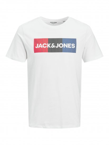 Jack & Jones JJECORP Logo Play T-Shirt White - T-shirts - Grote Maten T-shirts Heren