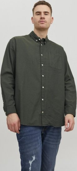 Jack & Jones OXFORD LS Shirt Green - Overhemden - Overhemden Grote Maten Heren