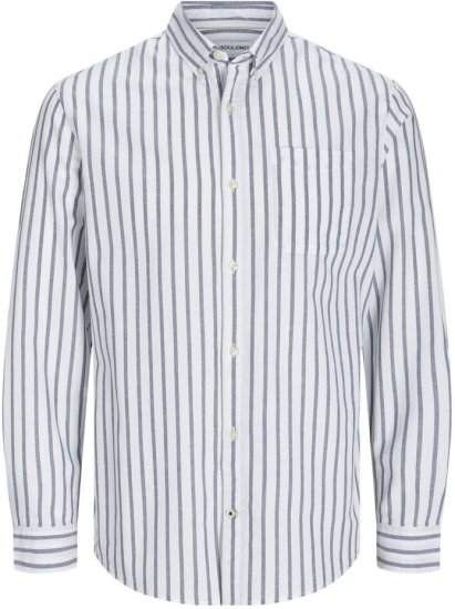 Jack & Jones OXFORD LS Shirt Striped Ensign Blue - Overhemden - Overhemden Grote Maten Heren