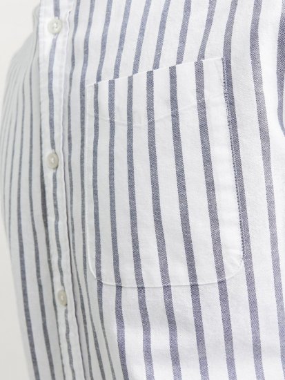 Jack & Jones OXFORD LS Shirt Striped Ensign Blue - Overhemden - Overhemden Grote Maten Heren