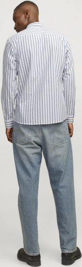 Jack & Jones OXFORD LS Shirt Striped Ensign Blue - Overhemden - Overhemden Grote Maten Heren