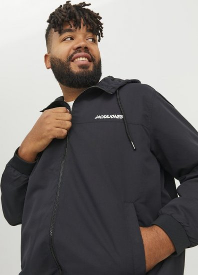 Jack & Jones RUSH SOLID Bomber Jacket with Hood Black - Jassen - Grote Maten Herenjassen