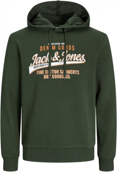 Jack & Jones 2 COL LOGO Hoodie Kombu Green - Sweaters & hoodies - Sweaters & Hoodies Grote Maten Heren