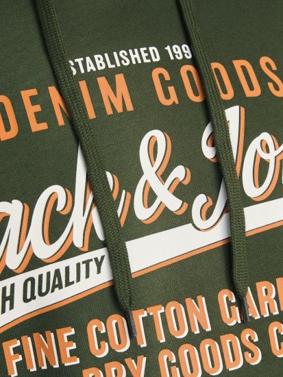 Jack & Jones 2 COL LOGO Hoodie Kombu Green - Sweaters & hoodies - Sweaters & Hoodies Grote Maten Heren