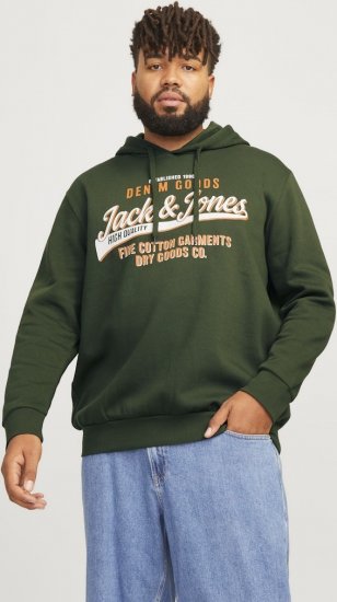 Jack & Jones 2 COL LOGO Hoodie Kombu Green - Sweaters & hoodies - Sweaters & Hoodies Grote Maten Heren