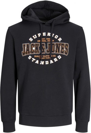 Jack & Jones 2 COL LOGO Hoodie Black - Sweaters & hoodies - Sweaters & Hoodies Grote Maten Heren