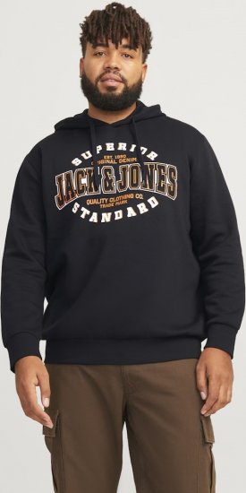 Jack & Jones 2 COL LOGO Hoodie Black - Sweaters & hoodies - Sweaters & Hoodies Grote Maten Heren