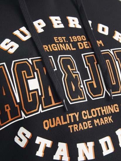 Jack & Jones 2 COL LOGO Hoodie Black - Sweaters & hoodies - Sweaters & Hoodies Grote Maten Heren