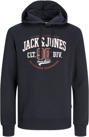 Jack & Jones 2 COL LOGO Hoodie Dark Navy - Sweaters & hoodies - Sweaters & Hoodies Grote Maten Heren