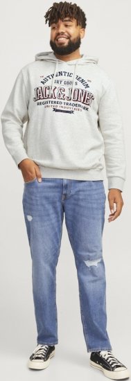 Jack & Jones 2 COL LOGO Hoodie White Melange - Sweaters & hoodies - Sweaters & Hoodies Grote Maten Heren