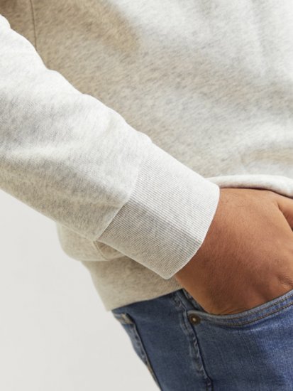 Jack & Jones 2 COL LOGO Hoodie White Melange - Sweaters & hoodies - Sweaters & Hoodies Grote Maten Heren