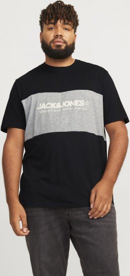 Jack & Jones LEGACY BLOCKING T-Shirt Black - T-shirts - Grote Maten T-shirts Heren
