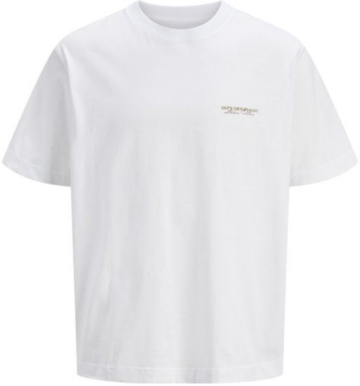 Jack & Jones Lington Crew Neck T-Shirt Bright White - T-shirts - Grote Maten T-shirts Heren