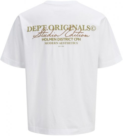 Jack & Jones Lington Crew Neck T-Shirt Bright White - T-shirts - Grote Maten T-shirts Heren