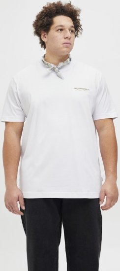 Jack & Jones Lington Crew Neck T-Shirt Bright White - T-shirts - Grote Maten T-shirts Heren