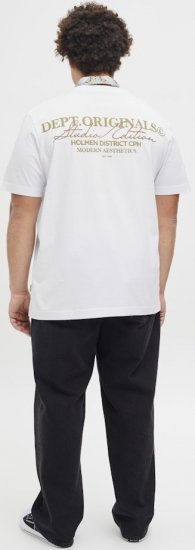 Jack & Jones Lington Crew Neck T-Shirt Bright White - T-shirts - Grote Maten T-shirts Heren