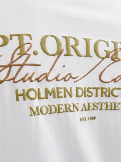 Jack & Jones Lington Crew Neck T-Shirt Bright White - T-shirts - Grote Maten T-shirts Heren