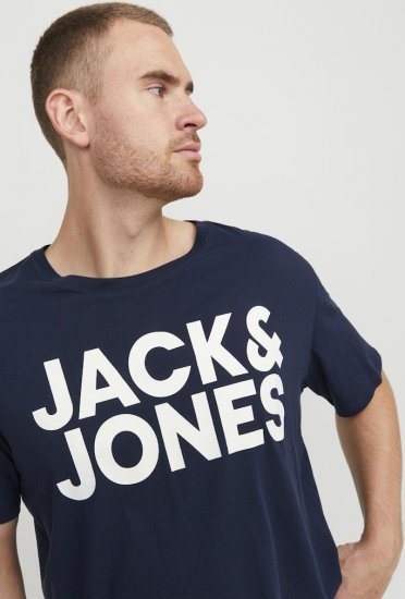 Jack & Jones CORP Logo T-Shirt Navy Blazer - T-shirts - Grote Maten T-shirts Heren