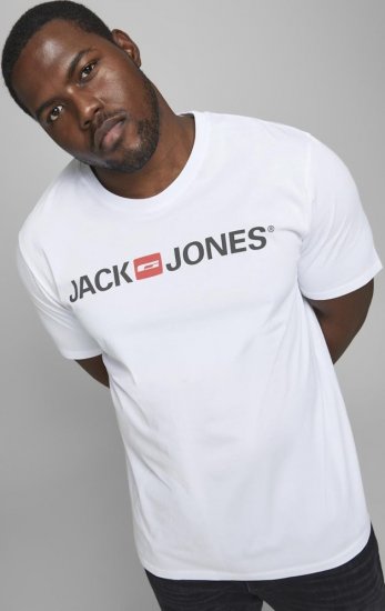 Jack & Jones JJECORP LOGO T-Shirt White - T-shirts - Grote Maten T-shirts Heren