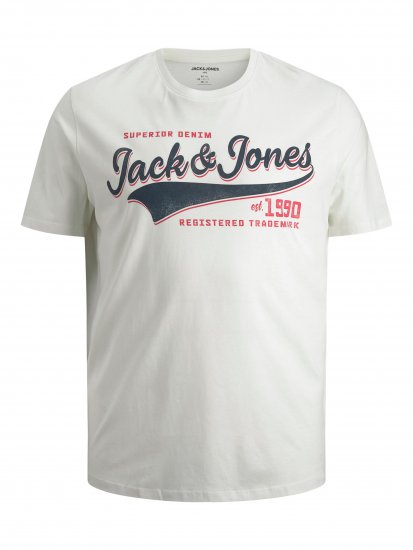 Jack & Jones JJELOGO TEE White - T-shirts - Grote Maten T-shirts Heren